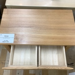 【トレファク　ラパーク岸和田店】無印良品　ワークデスク　引出し×2 タモ材　ナチュラルの画像