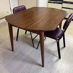 タンスのゲン丸型伸縮ダイニングテーブルの画像