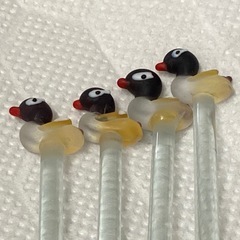 カモのガラスのマドラー4本セットの画像