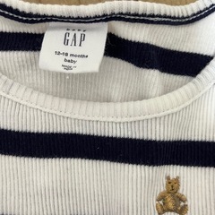baby gap、ボーダーデニムワンピース、80の画像