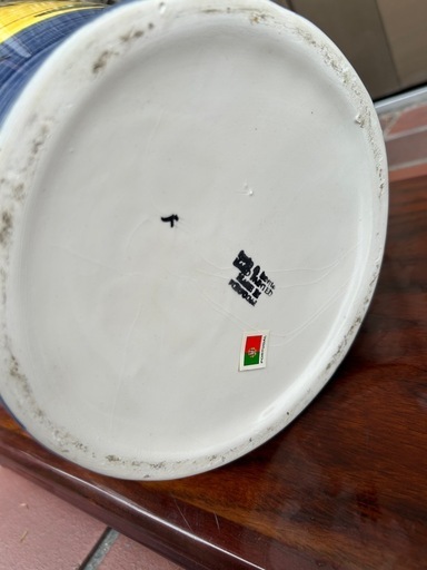 大型 花瓶 ポルトガル製 ハンドペイント陶器 フロアベース