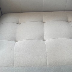 2人掛け　ソファー　 収納付き   カウチソファ　 幅90cm オットマン付き 片肘デザインの画像
