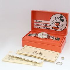 ジャンク テスター反応あり 社外部品有 PEDRE MICKEY MOUSE WRIST WATCH 復刻 クオーツ式腕時計 2針 スモセコ 元箱など付属 札幌市 清田区 平岡の画像