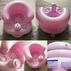 リッチェル　Richell ふかふか　ベビーチェア　パープル　ベビー　赤ちゃん　ベビーバス　離乳食　椅子　お風呂　ワンオペの画像