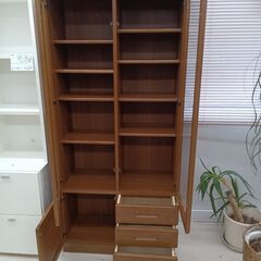 リユースのサカイ栃木店★ジモティ割あり★  キャビネット ブラウン W83×D39×H180 クリーニング済み TC10781の画像