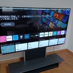 合計価格23万を8万で譲ります　65型有機ELテレビ、スタンド付きの画像