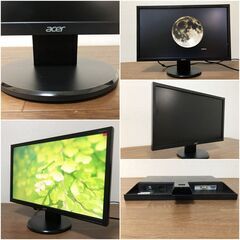Acer 22インチLEDワイドモニタV223HQL VGAケーブル・電源ケーブル・AUXケーブル付き エイサー液晶モニター　動作確認済みの画像