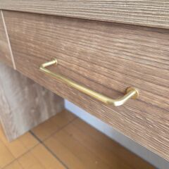 未使用訳あり 引出し付きデスク 幅90 北欧ナチュラルヴィンテージ 引き出し 収納 棚 ライトブラウン PCデスク パソコンデスク パソコン台の画像