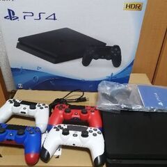 プレステ PS4 本体 500GB CUH-2100A B01＋ソフト4本の画像