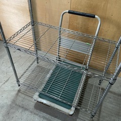 中古品 メタルラック 4段 キャスター無し 棚 シェルフ の画像