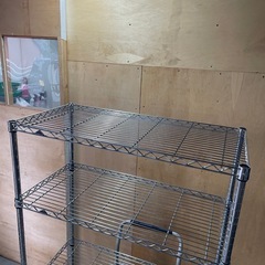 中古品 メタルラック 4段 キャスター無し 棚 シェルフ の画像