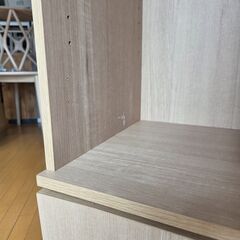 未使用訳あり ミラー付きスリムシューズラック幅27　フレンチカントリー　ナチュラル　下駄箱 シューズボックス ミラー付きシューズラックの画像