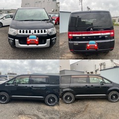 三菱　デリカD5 平成19年　17万キロ　Gナビパッケージ　ガソリン　 4WD BFグッドリッチ　ナビ　電動スライド　車検令和7年12月までの画像