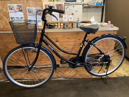 【チェーン新品！】シングルギア　26インチ自転車　ブラック