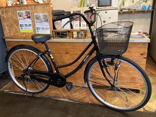 【チェーン新品！】シングルギア　26インチ自転車　ブラック