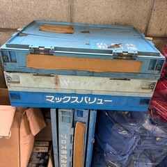 値下げ交渉ok 数多くあり まとめてでも 個別でもok 折りたたみ式 コンパクト コンテナ ブルー オリコン フタ付き の画像