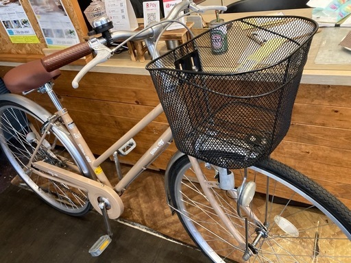 【チェーン新品！】シングルギア　27インチ自転車　ベージュ