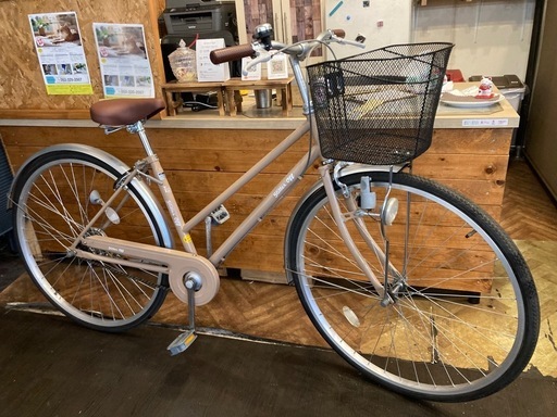 【チェーン新品！】シングルギア　27インチ自転車　ベージュ