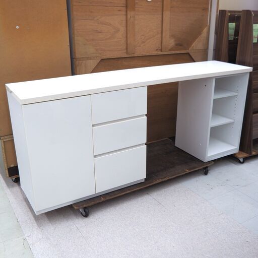 カウンター　ホワイト　W1800　リユース品　価格　19,250円