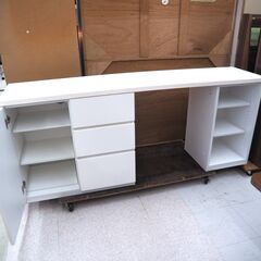 カウンター　ホワイト　W1800　リユース品　価格　19,250円の画像