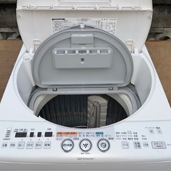 配達設置無料 シャープ 洗濯機 8kg 高濃度プラズマクラスターイオン 風乾燥機能付の画像