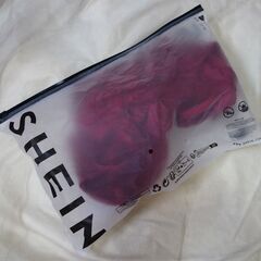 SHEIN　ランジェリー　ブラ、ショーツセット　 赤　サイズL　新品未使用品の画像