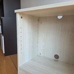 未使用訳あり ルーター収納　収納キャビネット 収納棚 カウンター下収納 収納家具 薄型　お洒落　シンプル fax ルーター　リビングの画像