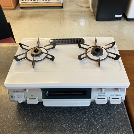 K2509-288 Rinnai RT64JH7S2-CR 都市ガス ガステーブル ワンピーストップ 標準幅59cmタイプ 水無し片面焼きグリル クリーム色 2021年製 汚れ、使用感有り