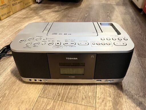 5日まで限定価格【中古美品】TOSHIBA  CDラジカセ オーディオ TY-CDX91 シルバー リモコン付き