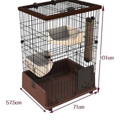 ペティオ (Petio) ネココ 仔猫からのしつけにもぴったりな キャットルームサークル 2段タイプ ブラウンの画像