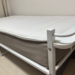 ニトリ Nスリープ マットレス＆シングルパイプベッド（バジーナC2 WH）セット の画像