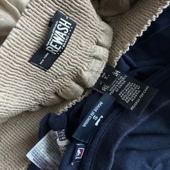  FILA クロップドTシャツ　REMIXのベージュカラーショートパンツの画像