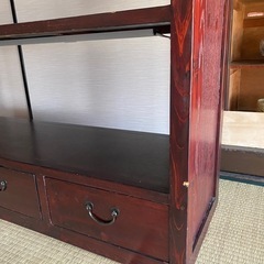 古道具風照明付き棚　　の画像