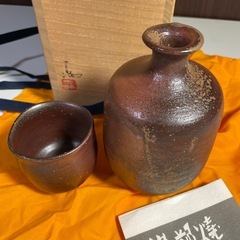 新品　備前焼　徳利　おちょこ　の画像