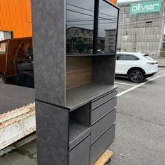 ほぼ未使用　食器棚　レンジボード　左側面傷　松田家具の画像