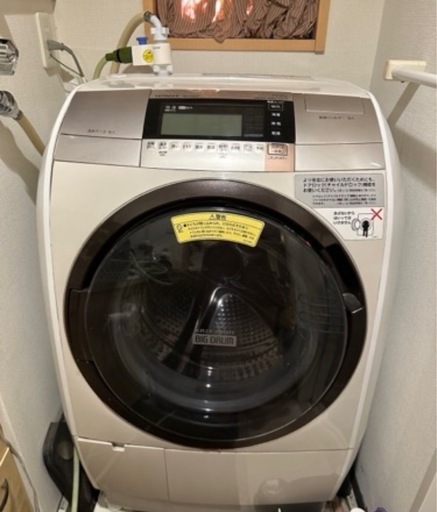 【美品】ドラム式乾燥機能付き全自動洗濯機　日立　BD-V9800