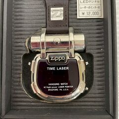 【zippo】 ジッポー LEDデジタルウォッチ TIME LASER タイムレーザー レーザーポインター装備 箱付き 時計 A0451の画像