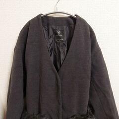 大特価❕美品❕Wcloset❤️ファー付 ロングコート グレー フリーの画像