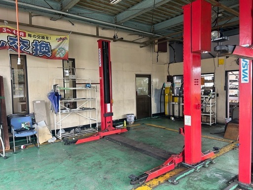 ビシャモン 2柱リフト 2.5t スギヤス OSP25 揚程1800mm  200V 電動油圧　門型　自動車整備　　整備　車検　ジャッキ　Bishamon ニ柱　リフト　宮崎　簡易始動動画あり