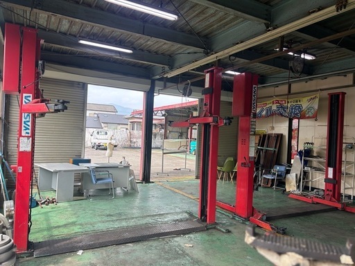 ビシャモン 2柱リフト 2.5t スギヤス OSP25 揚程1800mm  200V 電動油圧　門型　自動車整備　　整備　車検　ジャッキ　Bishamon ニ柱　リフト　宮崎　簡易始動動画あり