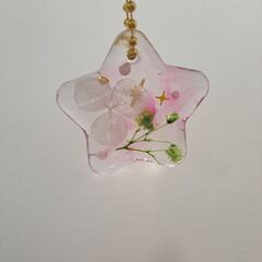レジン　キーホルダー　あじさいの画像