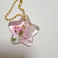 レジン　キーホルダー　あじさいの画像