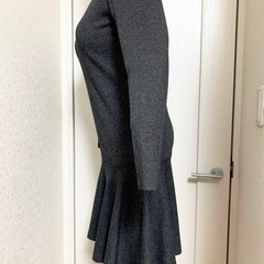 O最終処分大セール！春/秋 ダークグレー フレアワンピースの画像