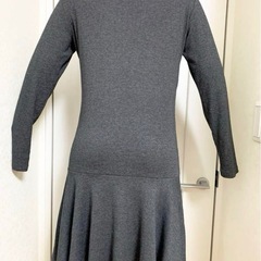 O最終処分大セール！春/秋 ダークグレー フレアワンピースの画像