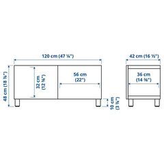 IKEA TV-Table (テレビ台 ) BESTÅ, white, 120x40x38 cm (定価19,490円)の画像
