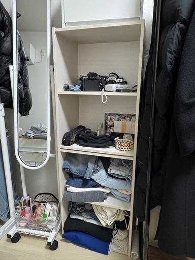 全身鏡、収納箱、本棚型収納箱2つ売ります