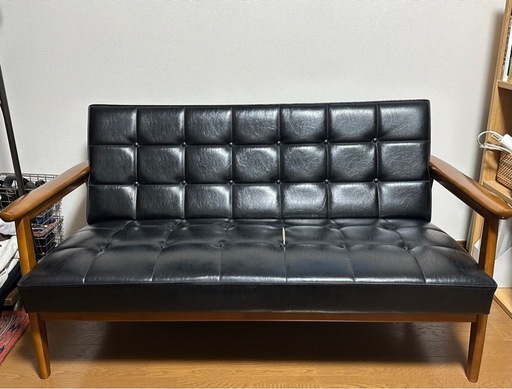 カリモク　Kチェア　2シーター　ブラック