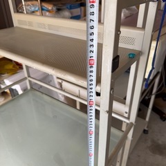 オフィステーブル(ガラス天板・棚付き)/モリモト家具で購入の画像