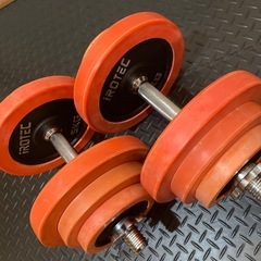 《新品同様‼️》値下げ‼️ダンベル　IROTEC ラバーダンベル 可変式40kg の画像