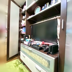 9/24迄【テレビ台】収納棚/飾棚ライト付【テレビボード】の画像